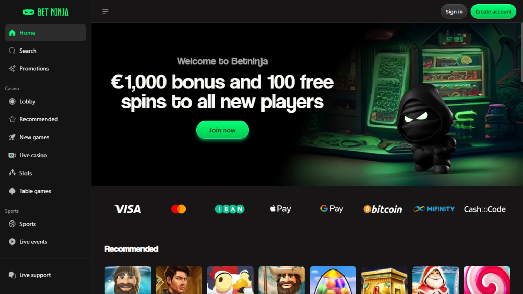homepage van betninja nederland casino