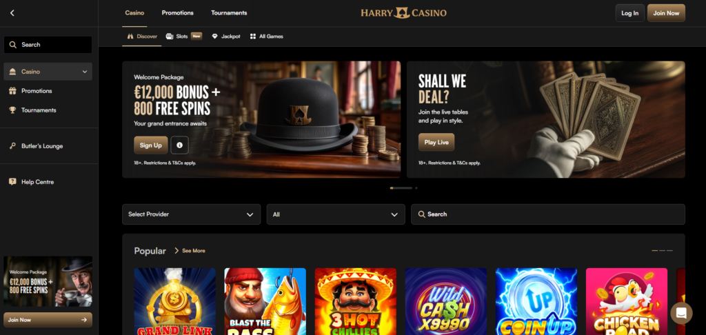 screenshot harry casino nederland